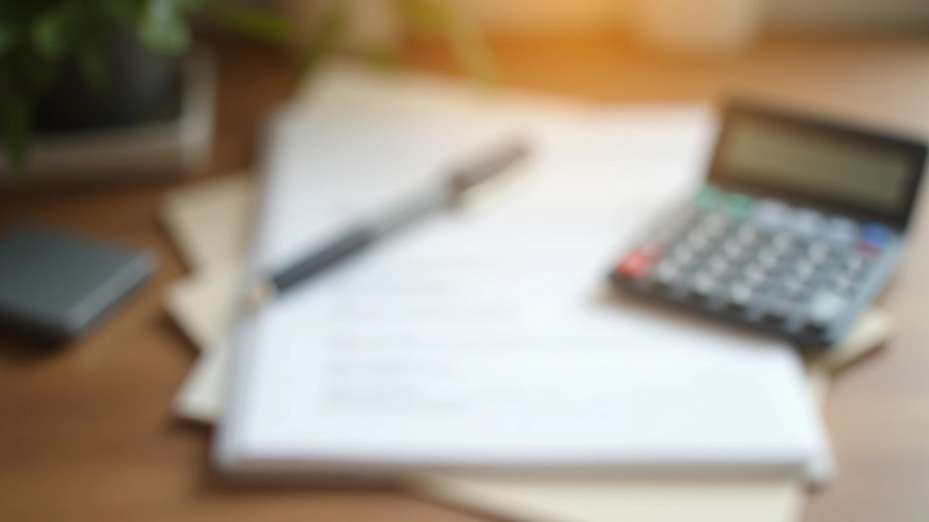 Notebook s poznámkami, tužka, kalkulačka, finanční plánování